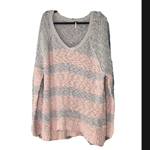 Free People Sweaters - Free people striped chunky oversized long sweater